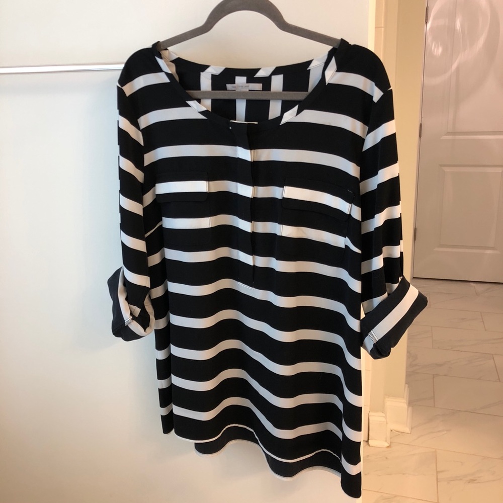 GAP Classic Black and White Stripe Shirt